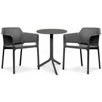 stalo ir kėdžių komplektas NET/Spritz 2+1 antracite