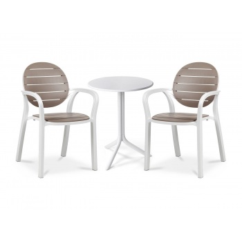 stalo ir kėdžių komplektas Palma/Spritz 2+1 bianco